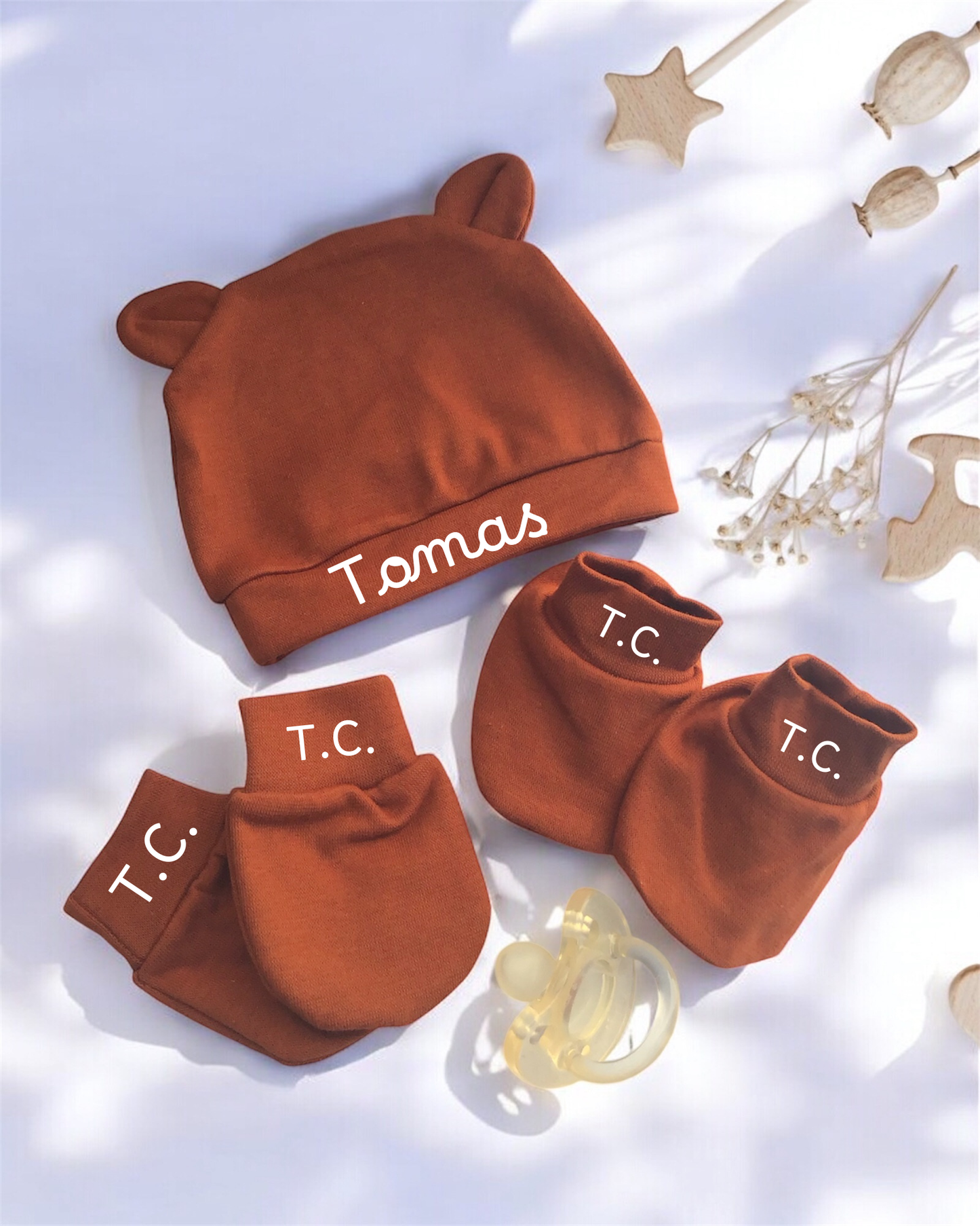 Set Regalo Nascita Personalizzato - Cappellino Guanti e Calzini