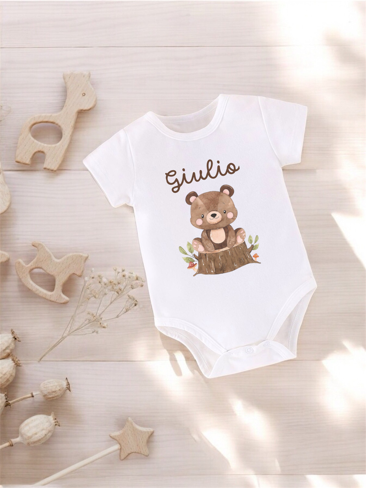 Body Personalizzato con Nome - Tema animaletti