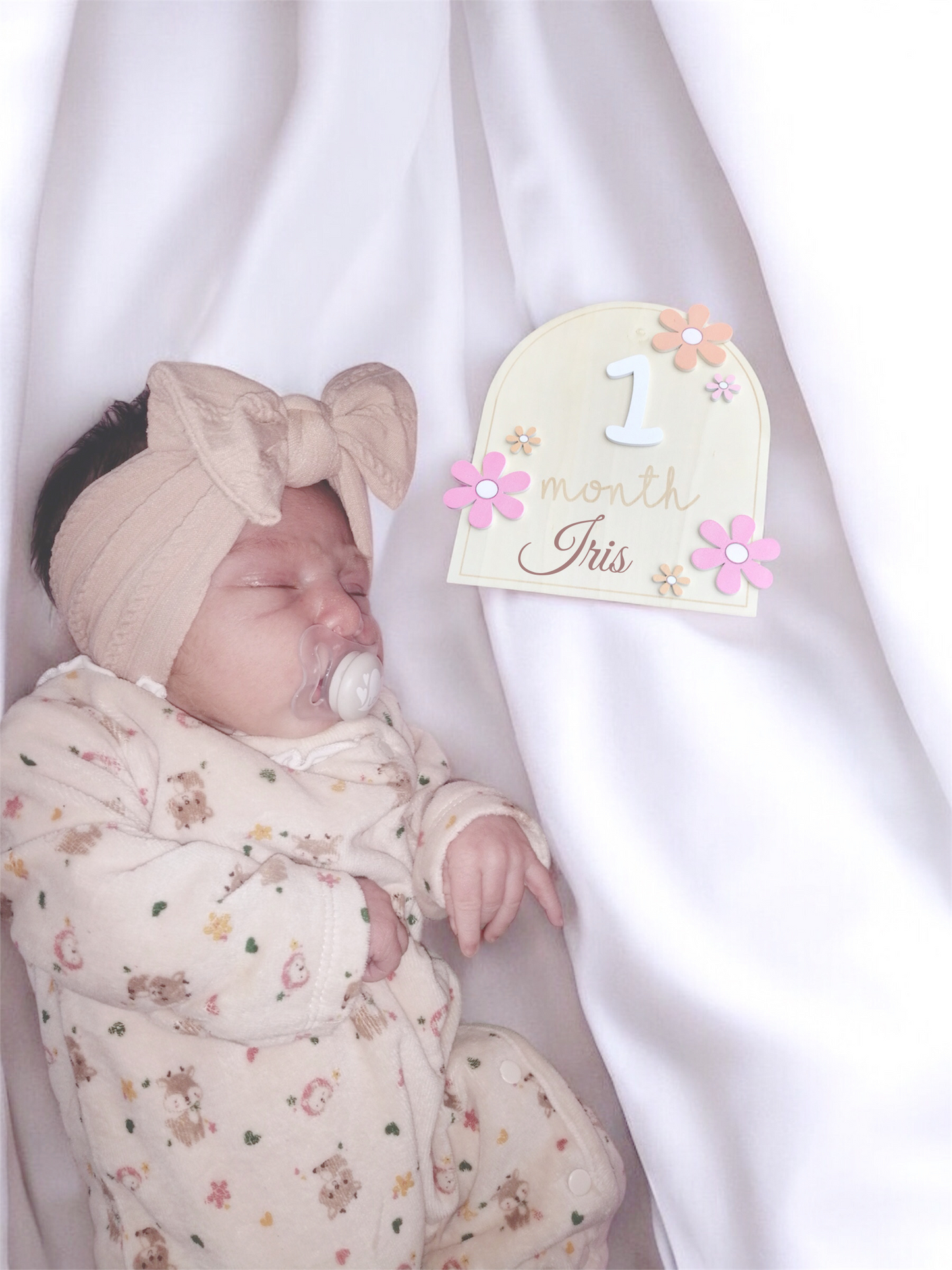 Calendario in Legno per Fotografia Neonato - Personalizzato con Nome