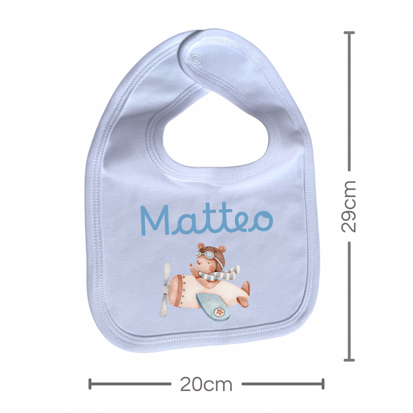 Bavaglino Personalizzato con Nome - Tema animaletti