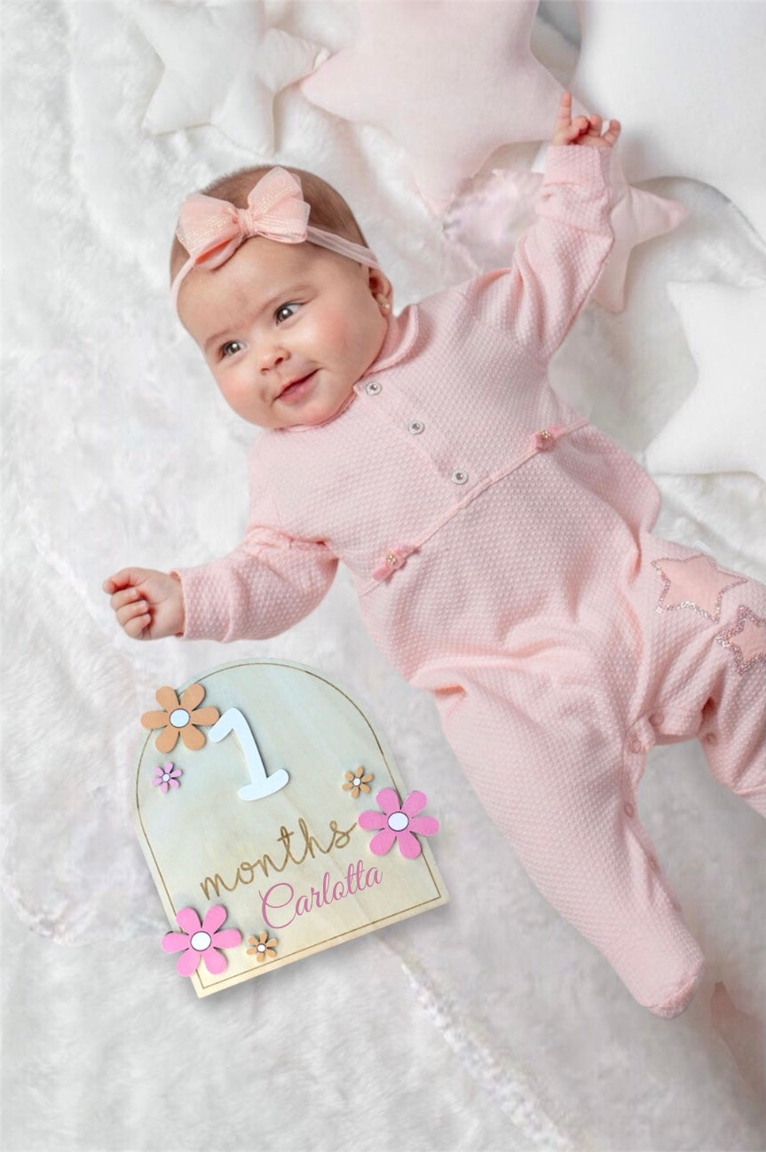 Calendario in Legno per Fotografia Neonato - Personalizzato con Nome
