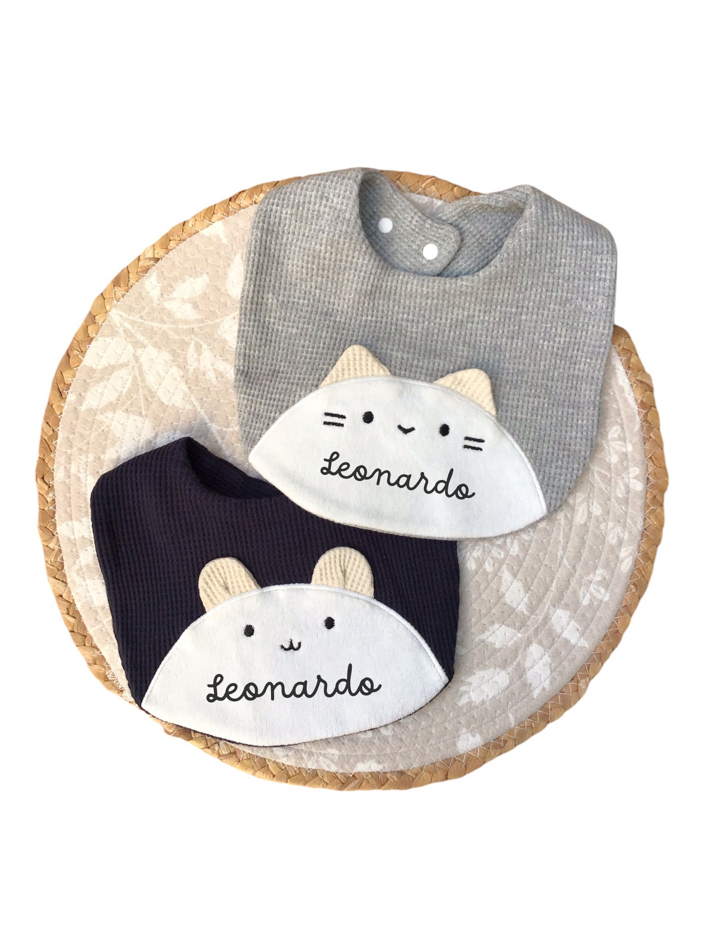 Set 2 Bavaglini - Tema Animaletti | Personalizzati con Nome