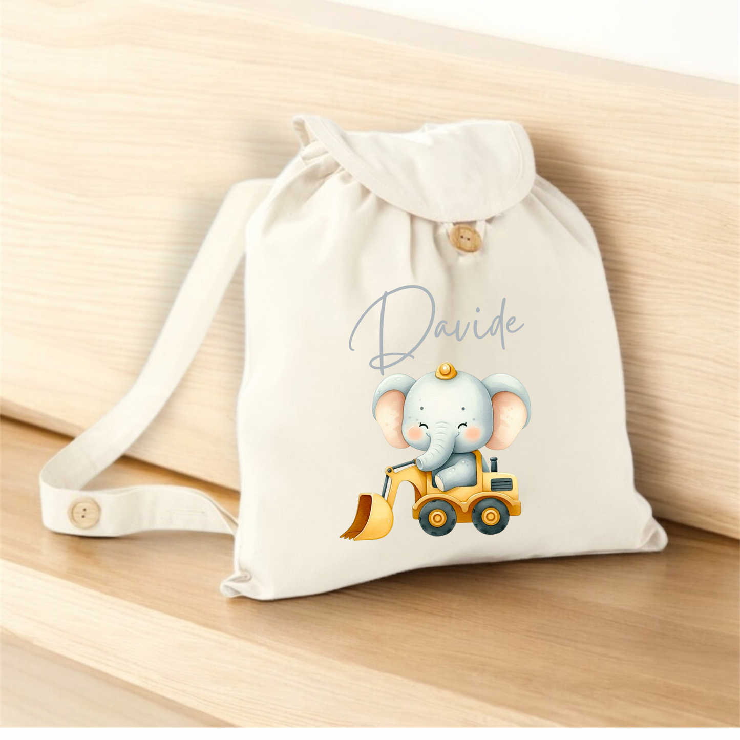 Zaino sacca in Cotone Naturale - Personalizzato