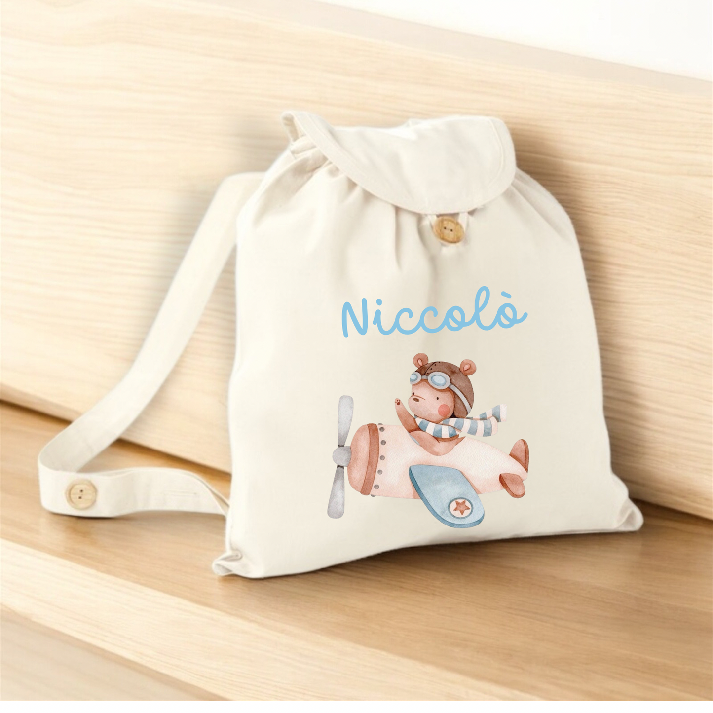 Zaino sacca in Cotone Naturale - Personalizzato