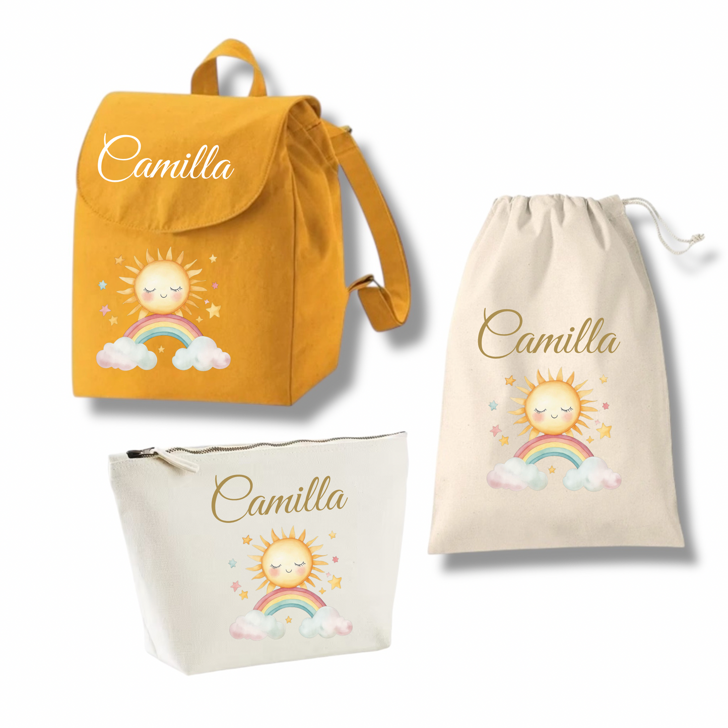 Set Asilo Personalizzato: Zainetto, Pochette e Sacca Cambio per Bambini
