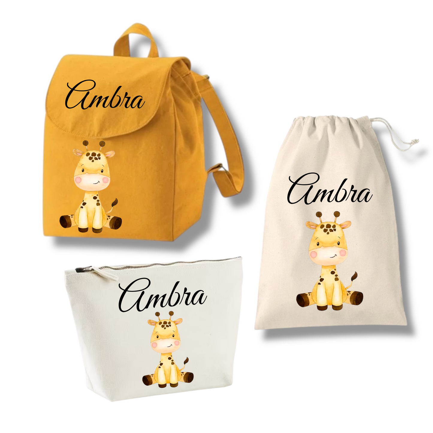 Set Asilo Personalizzato: Zainetto, Pochette e Sacca Cambio per Bambini