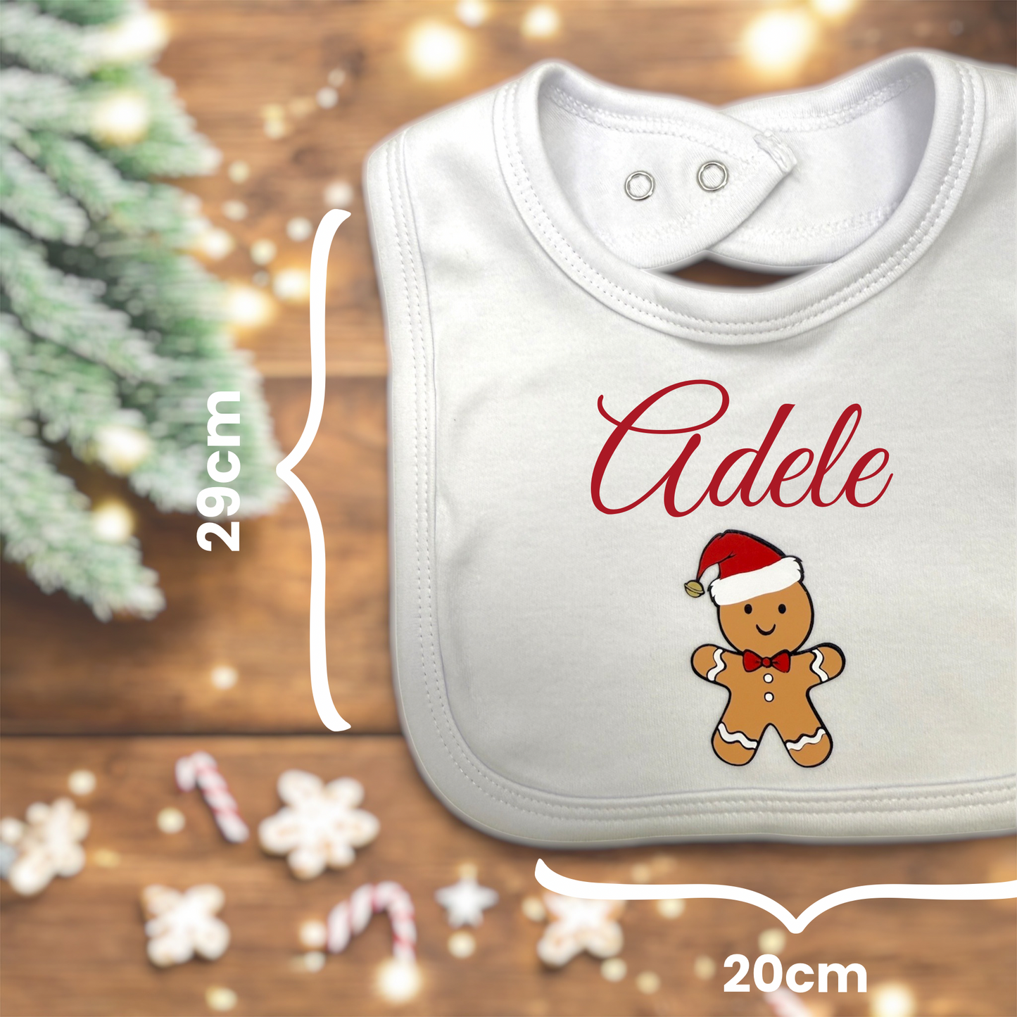 Bavaglino natalizio “Pan di Zenzero” – Personalizzato con nome