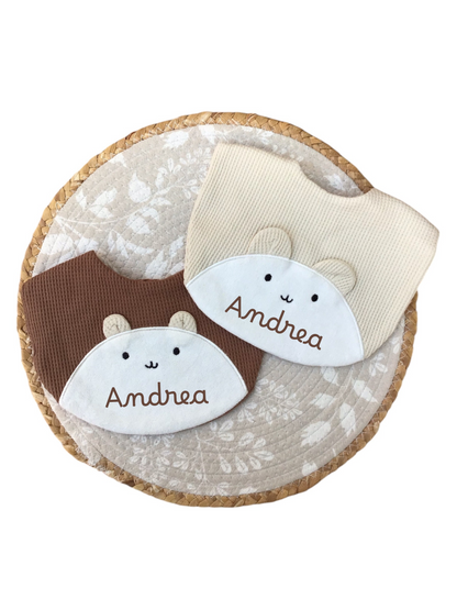 Set 2 Bavaglini - Tema Animaletti | Personalizzati con Nome