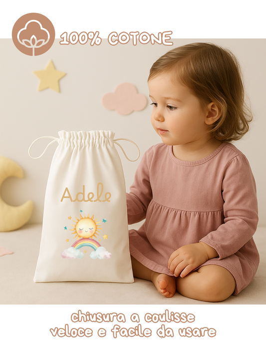 Sacca per il cambio in Cotone 30x47 cm – Pratica, Leggera e Personalizzabile