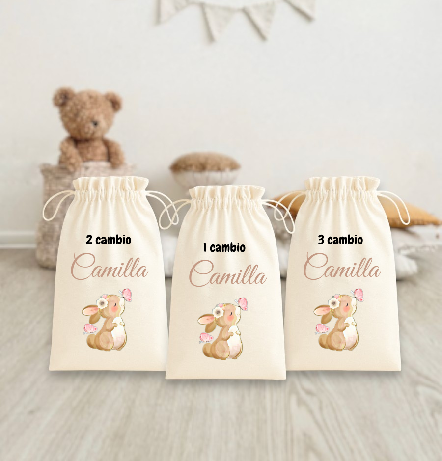 Tris di Sacche per i primi Cambi in Ospedale 30cm x 47cm – Personalizzate