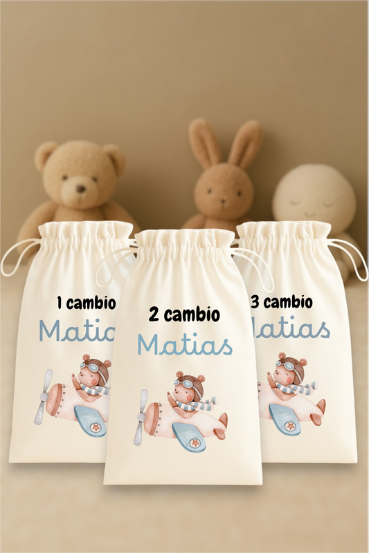 Tris di Sacche per i primi Cambi in Ospedale 30cm x 47cm – Personalizzate