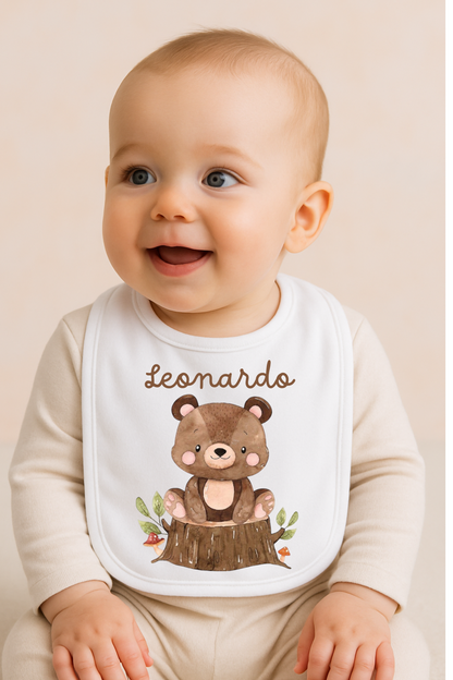 Bavaglino Personalizzato con Nome - Tema animaletti
