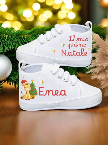 Scarpine “Il mio primo Natale” personalizzate con nome e grafica