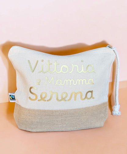 Pochette per la Mamma Personalizzata – Cotone e Juta