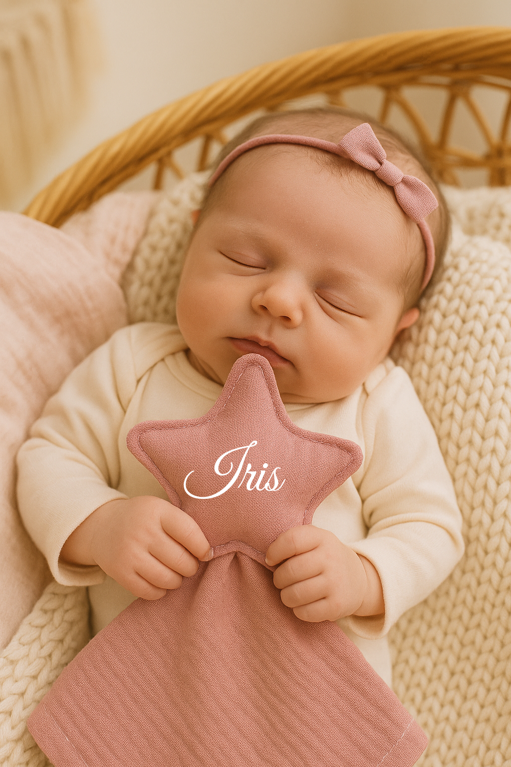 Dou Dou in Mussola per Neonato con Stella – Personalizzato con Nome