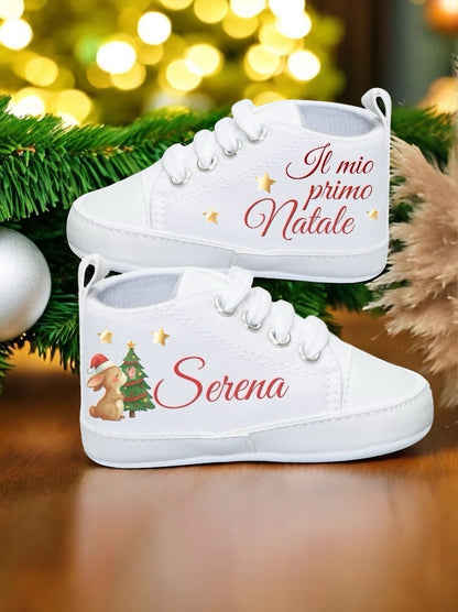 Scarpine “Il mio primo Natale” personalizzate con nome e grafica