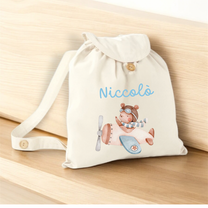Zaino sacca in Cotone Naturale - Personalizzato