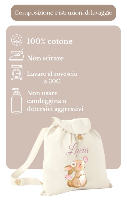 Zaino sacca in Cotone Naturale - Personalizzato
