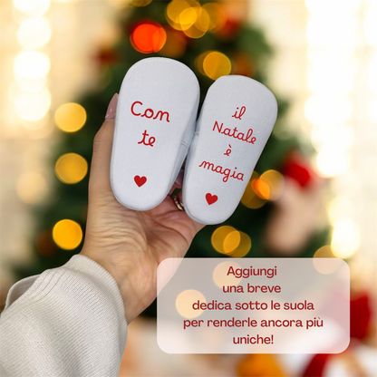 Scarpine “Il mio primo Natale” personalizzate con nome e grafica