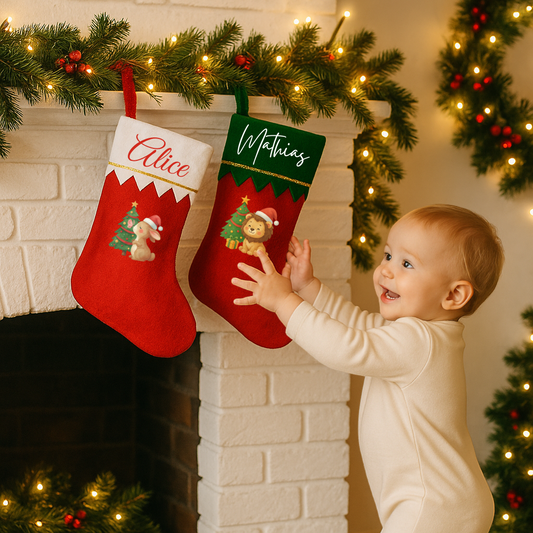 Calza della Befana  - Personalizzata con nome e grafica natalizia