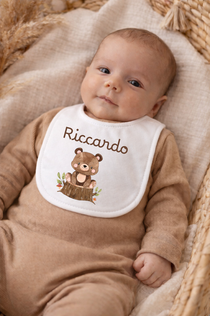 Bavaglino Personalizzato con Nome - Tema animaletti