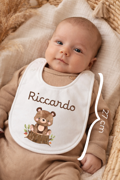 Bavaglino Personalizzato con Nome - Tema animaletti