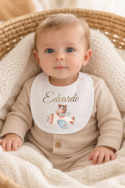 Bavaglino Personalizzato con Nome - Tema animaletti