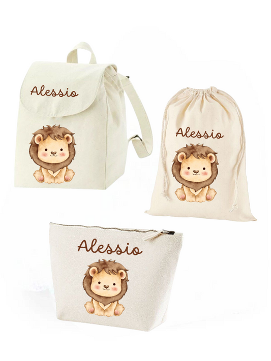 Set Asilo Personalizzato: Zainetto, Pochette e Sacca Cambio per Bambini